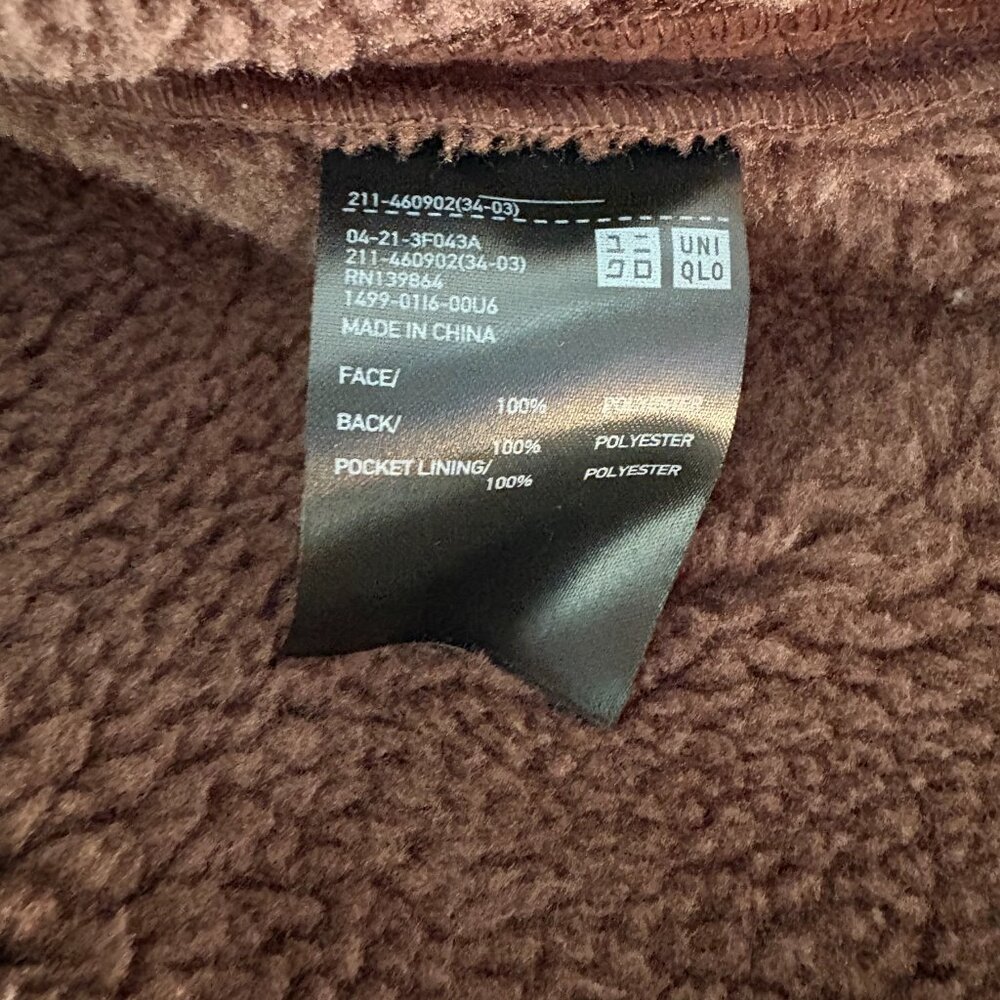 Uniqlo Women's Pile-Lined Jacked Dark Brown Size M - Picture 7 of 9